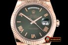 RDD0195A - DayDate 228206 RG/RG Green Roman BP Swiss 2836