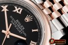 Rolex DateJust 36mm Jub Dome RG/SS Black/Rmn BP A2813