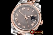 Rolex DateJust 36mm Jub Dome RG/SS Grey/Rmn BP A2813