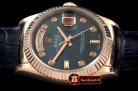 Replica Rolex DayDate Fluted M-Black Diam RG/LE Asian 2813