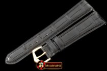 Replica Patek Philippe Black Croc Strap YG 20/16/ Insignia Buckl