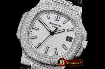 Patek Philippe Nautilus Mens 40mm Diams SS/LE White Sticks V2 MY9015