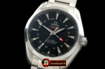 OMG0419A - Aqua Terra GMT SS/SS Black Miyota 8205