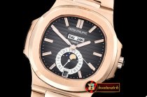 Patek Philippe Nautilus GMT MoonPhase RG/RG Grey Asia 23J Calend