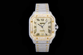 Cartier > SANTOS SERIES Full Dia 40mm A2824 2 TONE