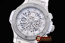 Fake Hublot Aero Big Bang Diams SS/RU Skeletonal A7750 Mod