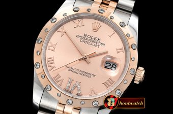 Rolex Datejust Midsize 31mm Diam Bez RG/SS Rose Diam BP A2836