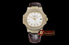 Patek Philippe Nautilus Mens 40mm Diams YG/LE White Sticks V2 MY9015