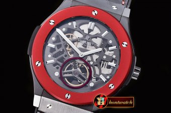 Fake Hublot Classic Fusion 45mm Tourbillon CER/LE Black Asian Au