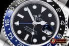 Rolex GMT II Blue/Black SS/SS Black BP A3186 Mod