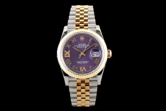 RLX200427H - GMF Rolex Datejust 36mm Steel-14K A3235 Automatic Movement m126233-0031 Purple