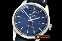 Breitling Transocean Day Date SS/LE Blue V7F Asia 2824