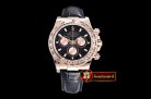 Replica Rolex Daytona 18K RG Wrp RG/LE Blk Stk BP A7750 Mod4130