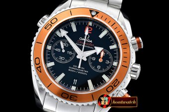Replica Omega Planet Ocean Chrono SS/SS Org/Black BP A7750 Mod93