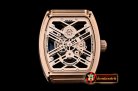 Franck Muller Vanguard Tourbillon Skeleton RG/LE/RU Blk Asia 23J