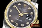 Rolex DateJust Jub Flt YG/SS Dark Grey Diam BP A3135 Mod