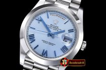 Rolex DayDate 40mm SS/SS Blue Roman Smth Noob A3255 Mod