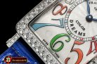 Franck Muller Long Island Ld 952QZ DIAM/SS/LE (Blue) Wht GF Swiss Qtz