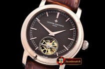 VACH. CONSTANTINE Patrimony Tourbillon RG/LE Brown Asia 21J Faux