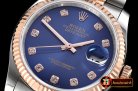 Rolex DateJust Jub Flt RG/SS Dark Blue Diam BP A3135 Mod