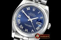 Rolex Datejust Man DJ 36mm Jub Dome 904L SS/SS Blue Roman ARF A3135