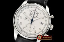 IWC Portuguese Chrono Classic IW390404 SS/LE Wht ZF A7750