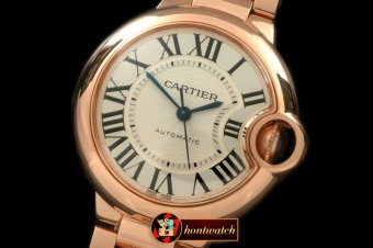 CAR0320 - Ballon De Cartier Mid RG/RG White Roman Miyota