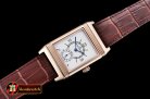 JAEGER LE COULTRE JL Reverso Automatic RG/LE White/Stk/Num Asia