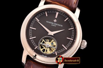 VACH. CONSTANTINE Patrimony Tourbillon RG/LE Brown Asia 21J Faux