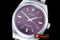 Rolex Oyster Pert. 39mm 114300 SS/SS Red Grape JF A3132 Mod