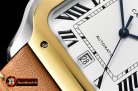 Cartier Santos De Cartier 2018 Mens YG/SS/LE (Tan) Wht MY9015