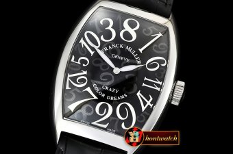 Franck Muller Crazy Hours Curvex Mens SS/LE Black Asia 21J Mod