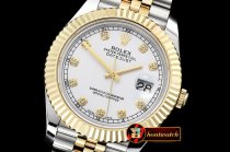 Rolex Datejust II DJ2 41mm Jub Flt YG/SS White Diams BP A3235 Mo