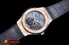 Fake Hublot Classic Fusion 45mm Tourbillon RG/LE Blue Asian 21J