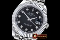 Rolex Datejust II DJ2 41mm Jub Flt SS/SS Black Diams BP A3235 Mo