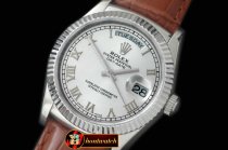 Replica Rolex DayDate Fluted Silver Roman SS/LE Asian Eta 2836