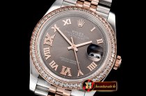 Rolex DateJust 36mm Jub Diam RG/SS Grey/Rmn/Dm BP A2813