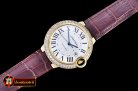 Cartier Balon Bleu Mens Diams Bez YG/LE White Miyota