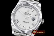 Replica Rolex DayDate 40mm SS/SS White Roman Flut BP A2836 Mod32