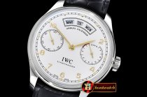 IWC Portugieser Annual Cal IW503502 SS/LE Wht/Gold A52850