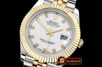 Rolex Datejust II DJ2 41mm Jub Flt YG/SS White Diams BP Swiss 28