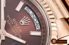 Rolex Daydate 36mm Flt RG/RG Brown Thick Stk BP Swiss 2836