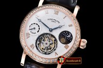 Patek Philippe MoonPhase PR Tourb Diam RG/LE Wht - Asia HW Tourb