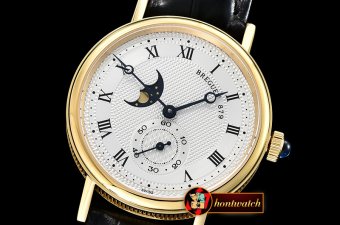 BRE080A - Classique MoonPhase Ref.3300 YG/LE White MY9015 Mod
