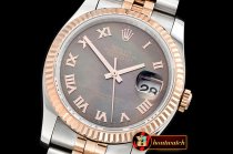 Rolex Datejust Man DJ 36mm Jub Flt RG/SS Black MOP Roman BP A313