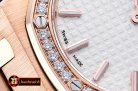 Audemars Piguet Royal Oak Ladies Diams 33mm RG/RG Wht JF Swiss Q