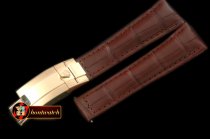 Replica Rolex Brown Croc Strap YG 20/16/ New Insignia Deployant