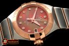 OMG0352B - Double Eagle Ladies Auto SS/RG Brown Diamonds J-Miyot