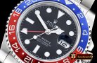Rolex GMT II Red/Blue SS/SS Black BP A3186 Mod