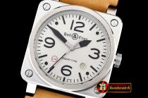 Replica BELL & ROSS BR03-92 SS/LE Platinum/Black Miyota 9015